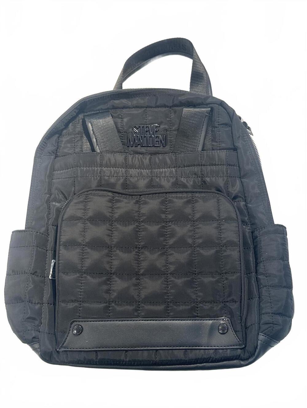 Steve Madden Black Quilted Nylon Backpack